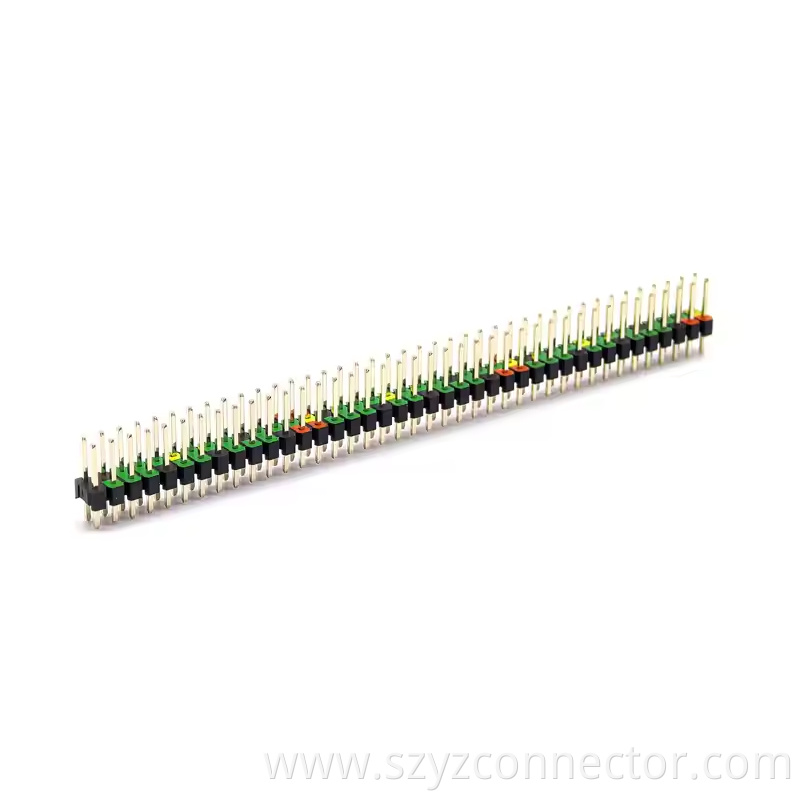 2.54mm Pitch Pin Header Dual Row SQ0.64mm H2.5mm 21P-240P Multiple Colors (1)